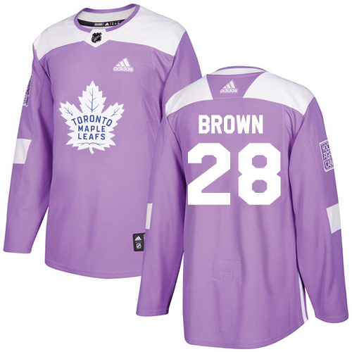Adidas Maple Leafs #28 Connor Brown Purple Authentic Fights Cancer Stitched NHL Jersey
